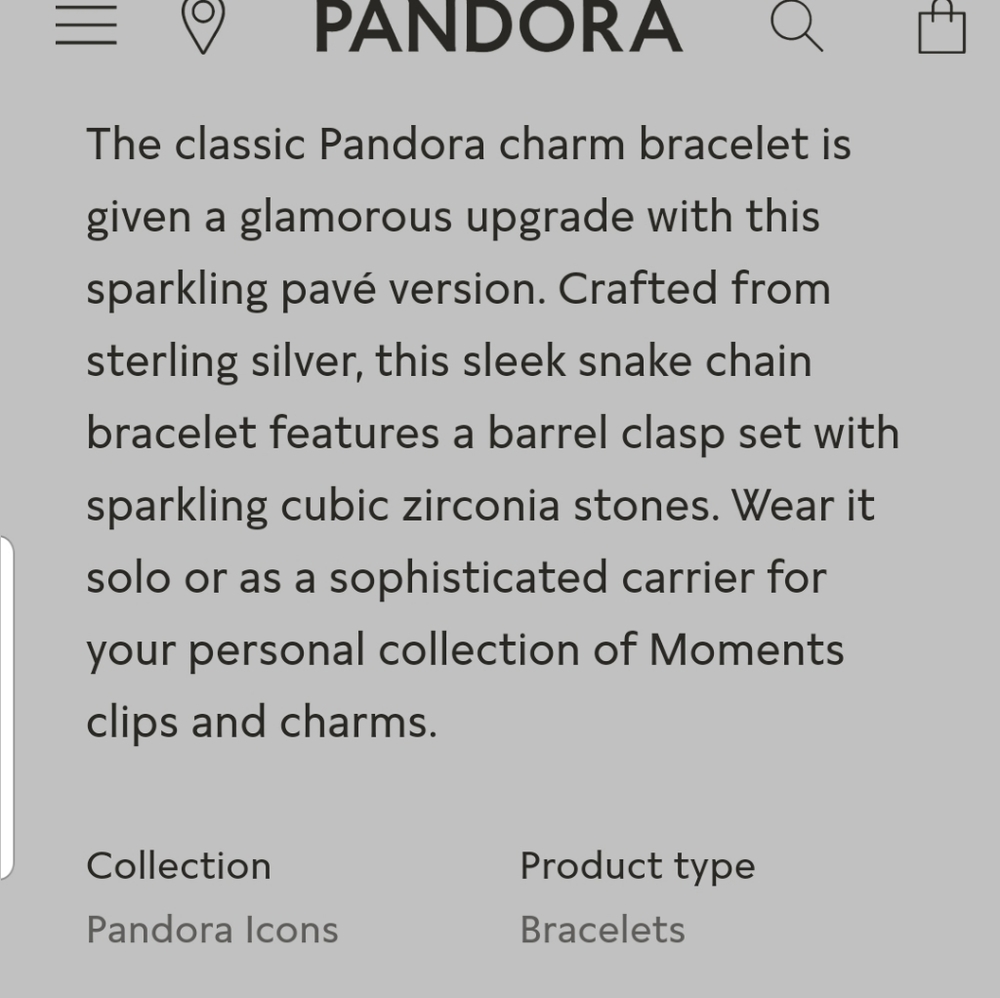Pandora Icons blue pave snake barrel bracelet - Picture 7 of 14